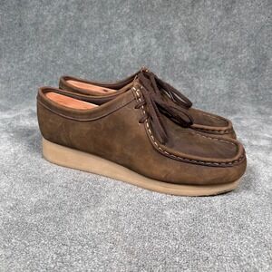 Clarks Collection Moc Toe Crepe Sole Casual Shoes Women 9.5 Brown Wallabee Style